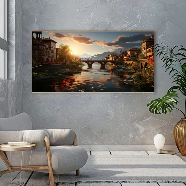 Florenta, Podul Vechi - Tablou peisaj