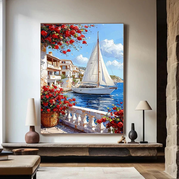 Tablou canvas peisaj port - Portul Viselor, pentru living, dormitor, birou sau hol, cadou inspirat
