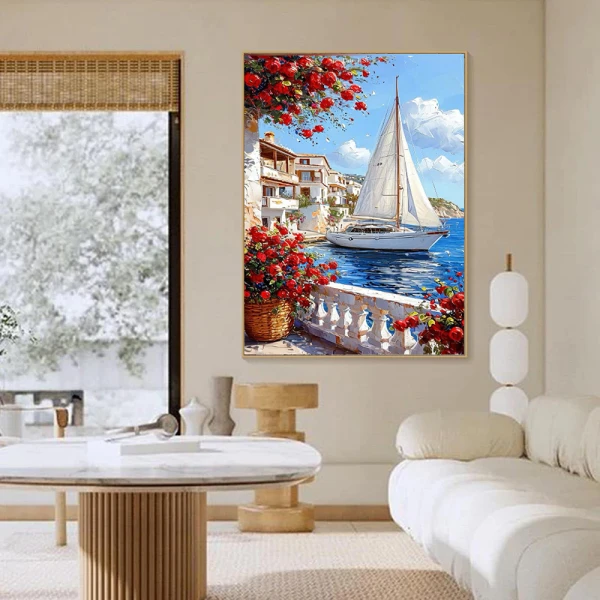 Tablou canvas peisaj port - Portul Viselor, pentru living, dormitor, birou sau hol, cadou inspirat
