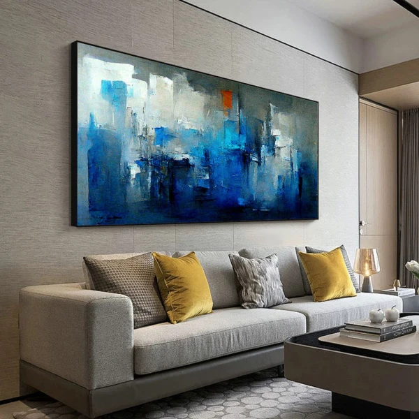 Contururile Orașului În Albastrul Înserării - Tablou urban Contururile Orașului În Albastrul Înserării - Tablou urban