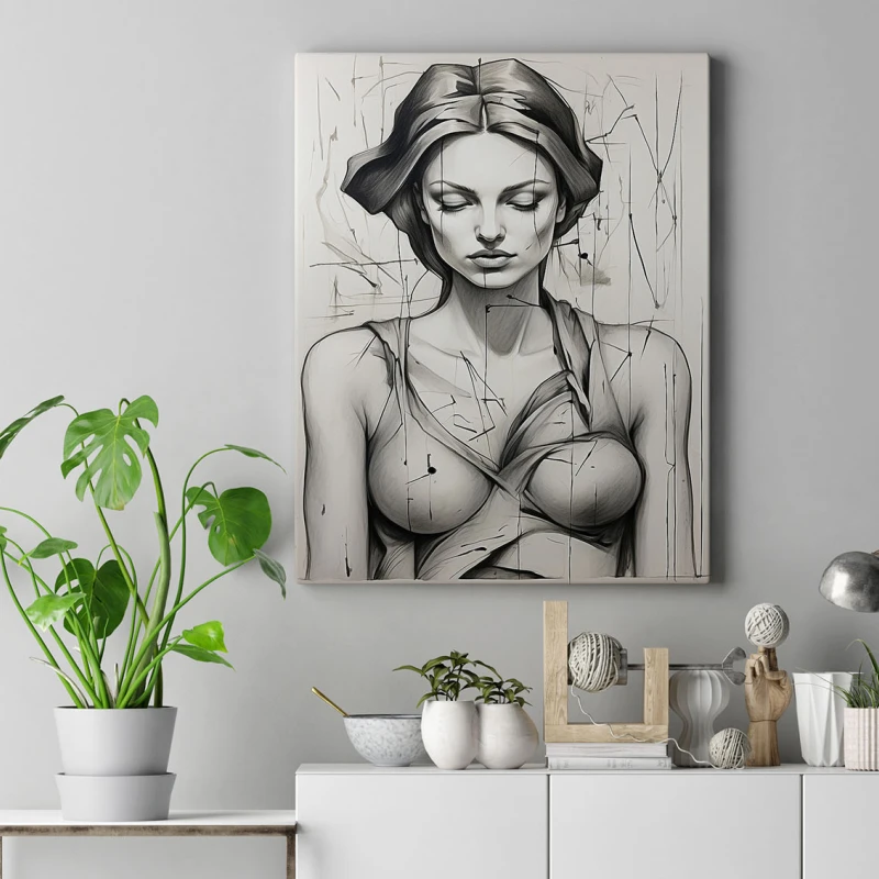 Studiu cu Chip de Femeie II - Tablou urban 