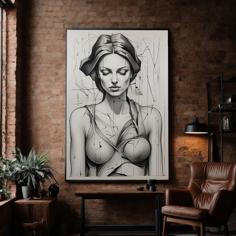 Studiu cu Chip de Femeie II - Tablou urban 