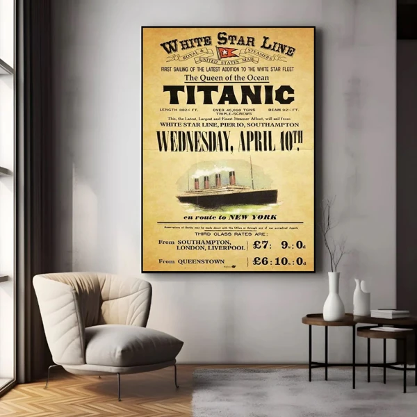 Calatorie cu Titanic - Tablou Afiș Retro