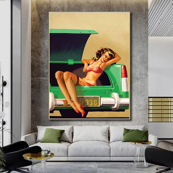Tablou canvas retro afiș – Relaxare Retro, tablou vintage lifestyle pentru decor modern