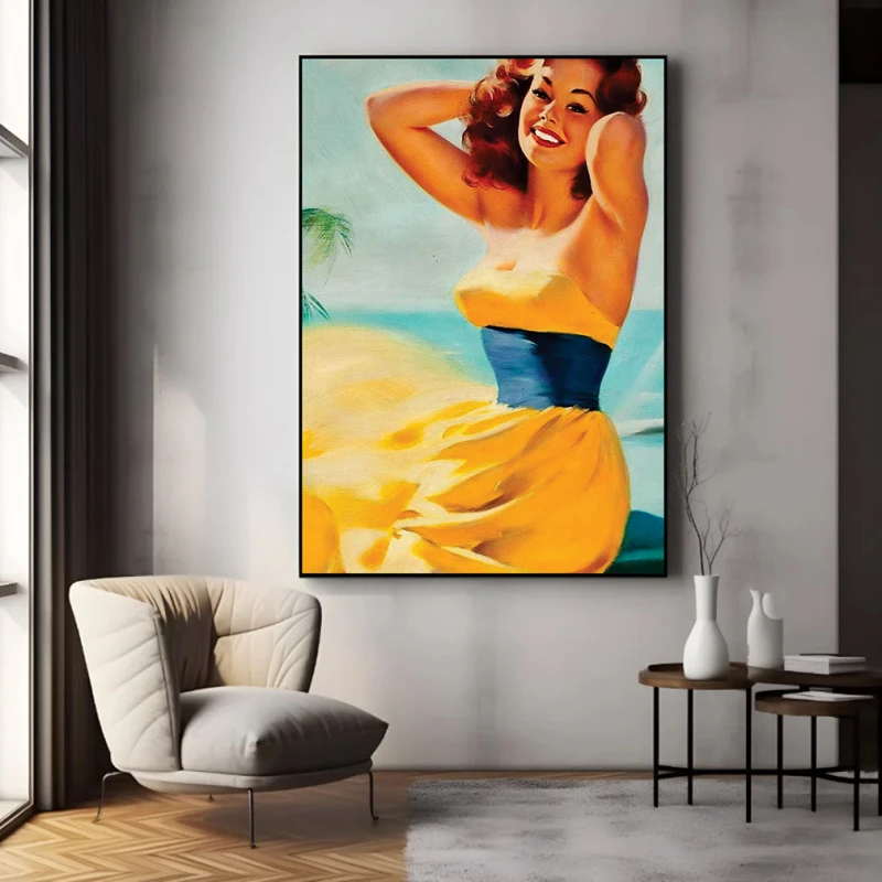 Tablou canvas tropical retro – Paradisul Tropical, decor exotic pentru hol sau birou Tablou canvas tropical retro – Paradisul Tropical, decor exotic pentru hol sau birou