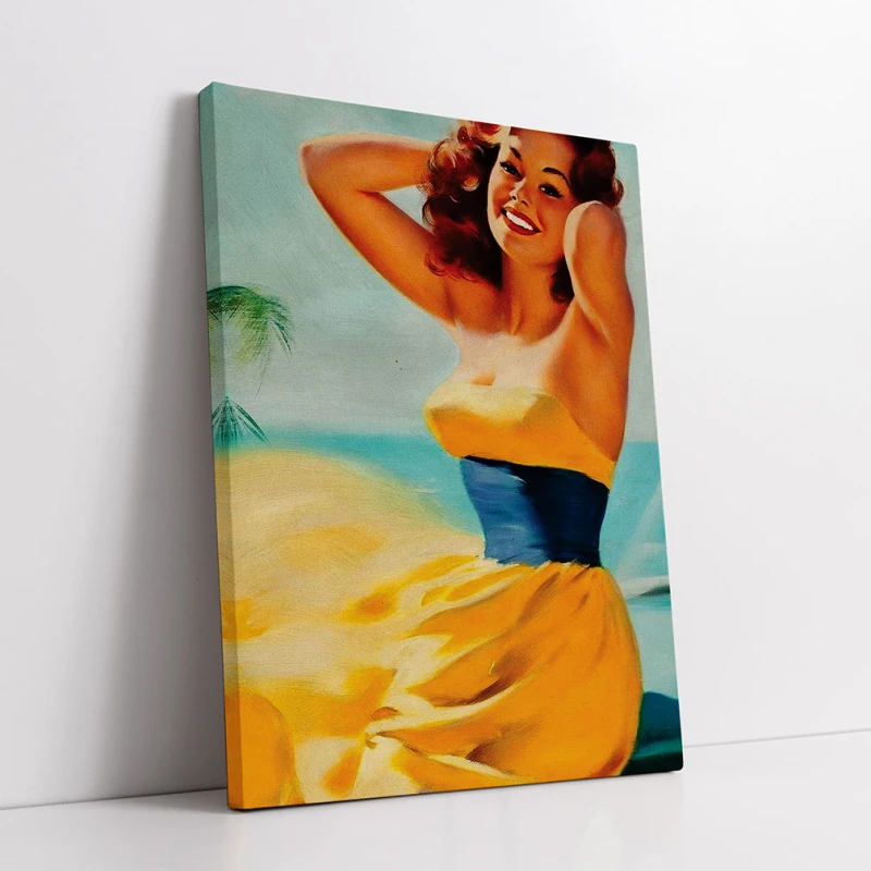Tablou canvas tropical retro – Paradisul Tropical, decor exotic pentru hol sau birou Tablou canvas tropical retro – Paradisul Tropical, decor exotic pentru hol sau birou
