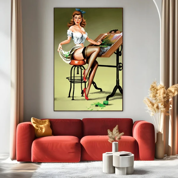 Artă Seducătoare - Tablou Afiș Retro