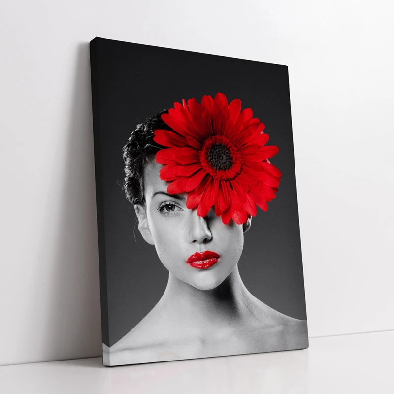 Splendoare în Contrast - Tablou Alb Rosu