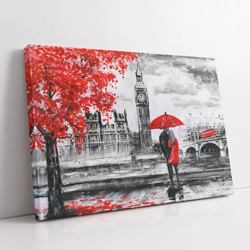 Big Ben Atemporal - Tablou Alb Rosu Big Ben Atemporal - Tablou Alb Rosu