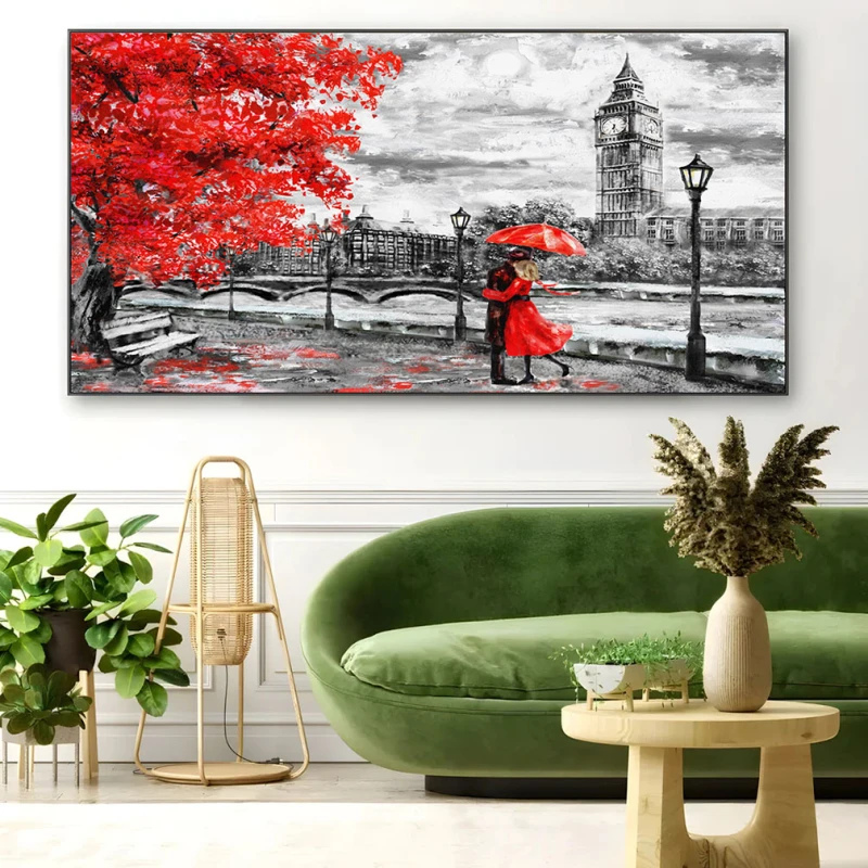Londra Vintage - Tablou Alb Rosu