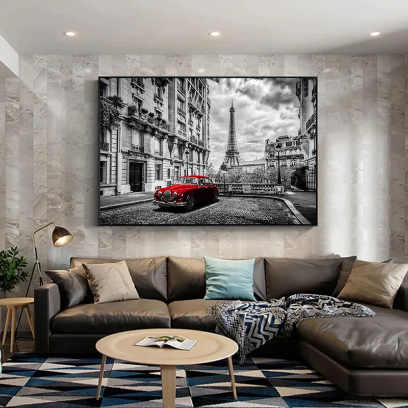 Jaguar la Paris - Tablou Alb Rosu