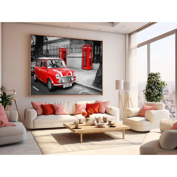 Accente Iconice - Tablou Alb Rosu