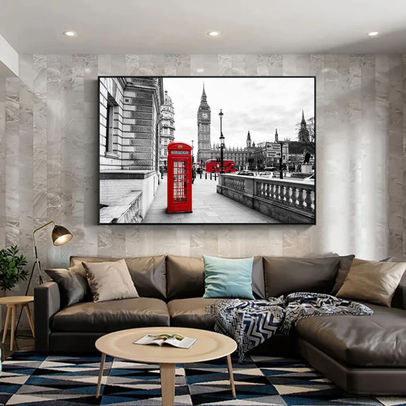 Contrast Britanic - Tablou Alb Rosu