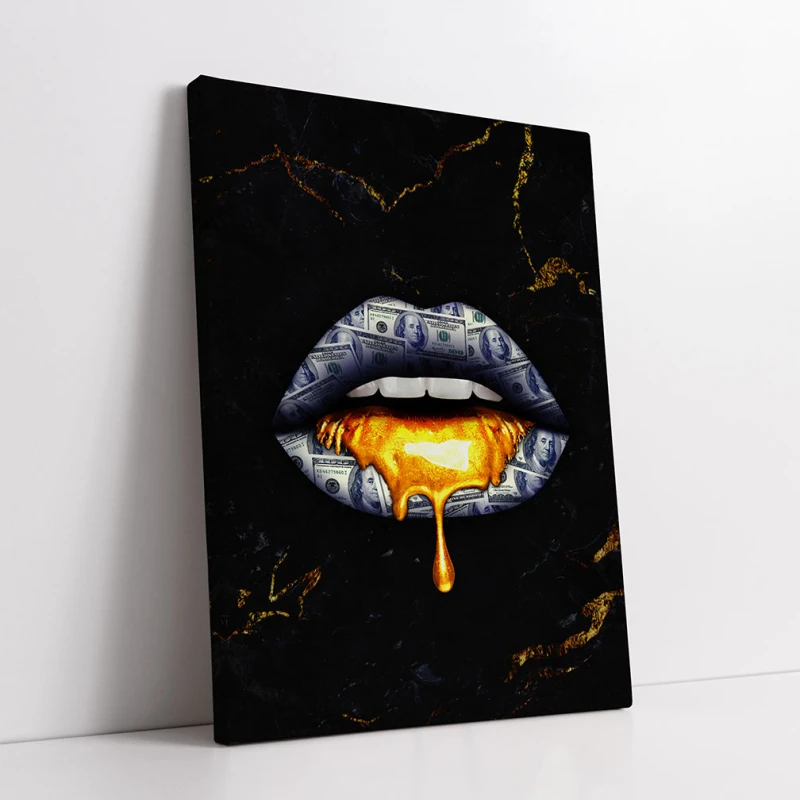 Glamourul Seducției - Tablou Negru Auriu Glamourul Seducției - Tablou Negru Auriu