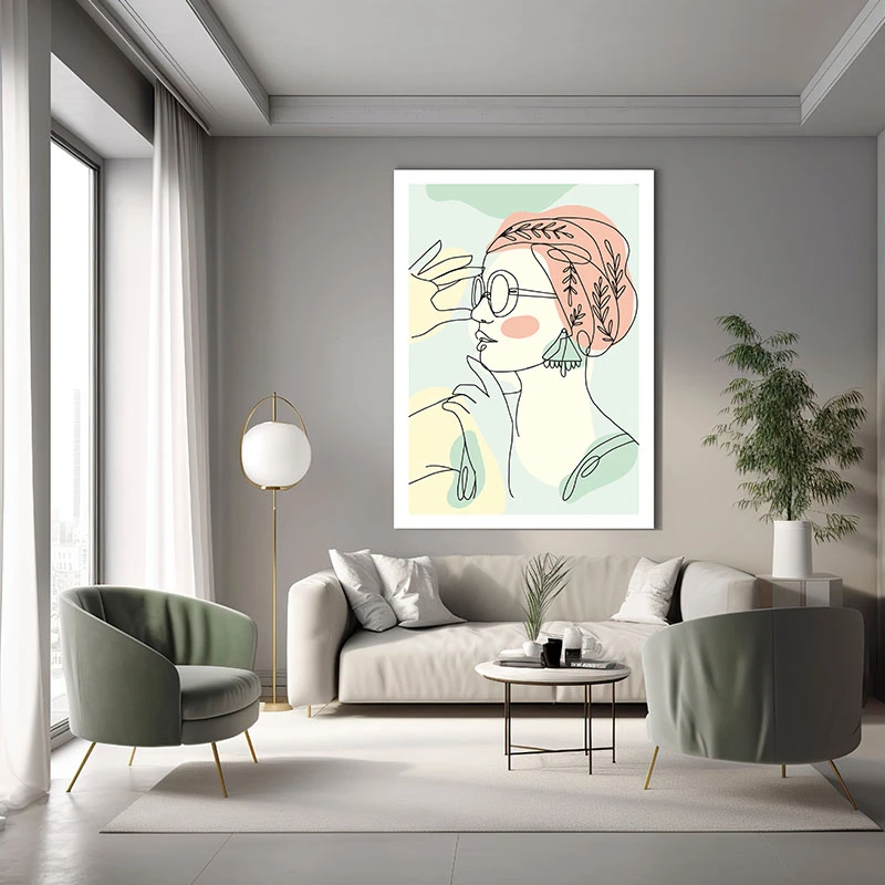 Ecou de Lumină - Tablou One Line Art
