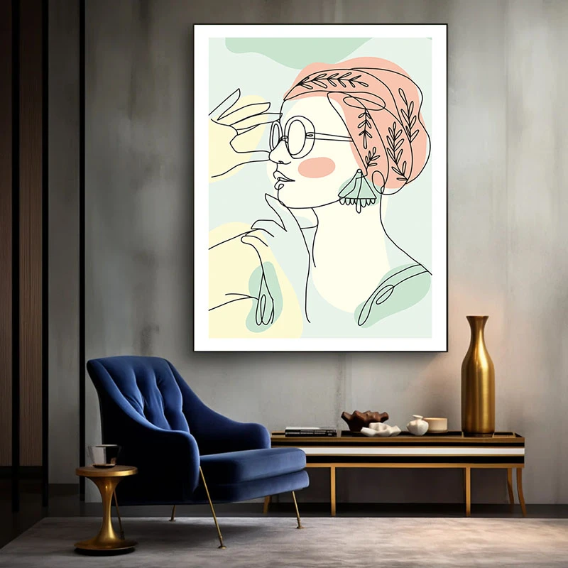 Ecou de Lumină - Tablou One Line Art