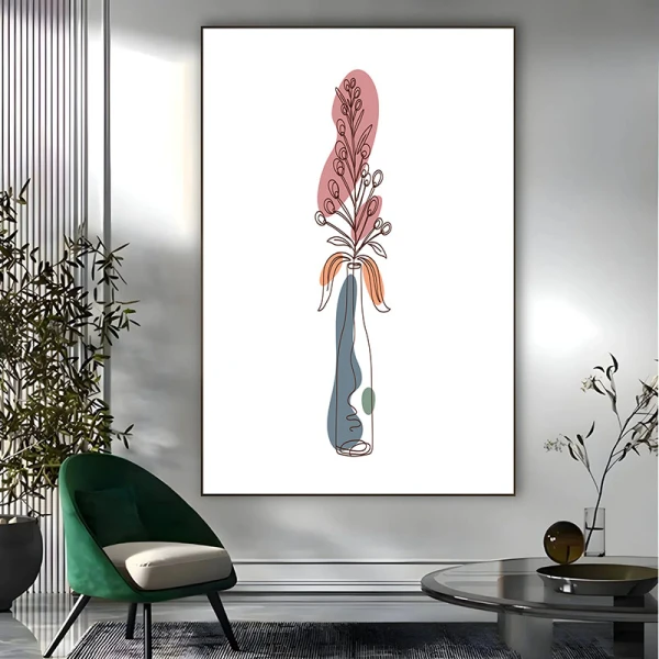 Tablou One Line Art - Vals de Forme, tablou modern pentru interior rafinat Tablou One Line Art - Vals de Forme, tablou modern pentru interior rafinat