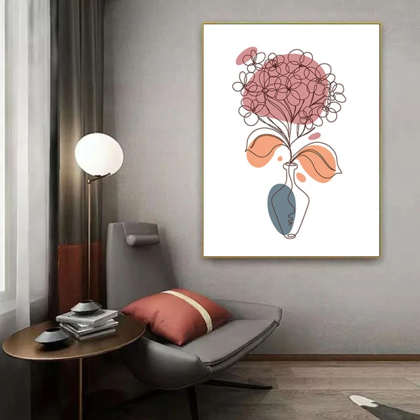 Tablou One Line Art - Fără Început, tablou canvas contemporan pentru design interior rafinat Tablou One Line Art - Fără Început, tablou canvas contemporan pentru design interior rafinat
