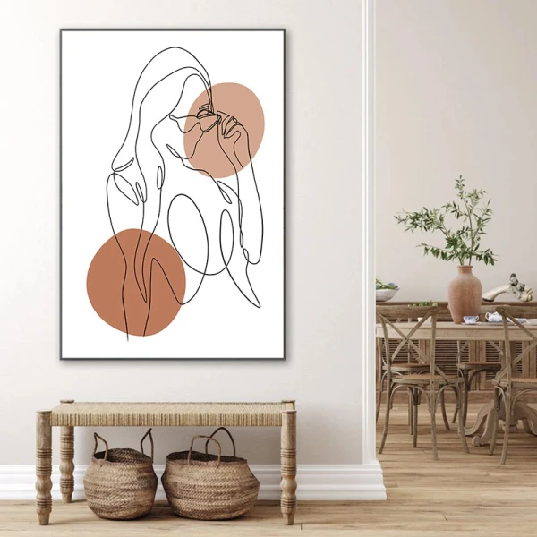 Tablou One Line Art - Tranquile, tablou minimalist pentru interior premium Tablou One Line Art - Tranquile, tablou minimalist pentru interior premium