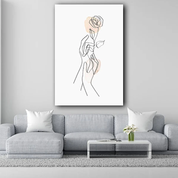 Tablou One Line Art - Tăceri Desenate, tablou elegant line art pentru living și birou