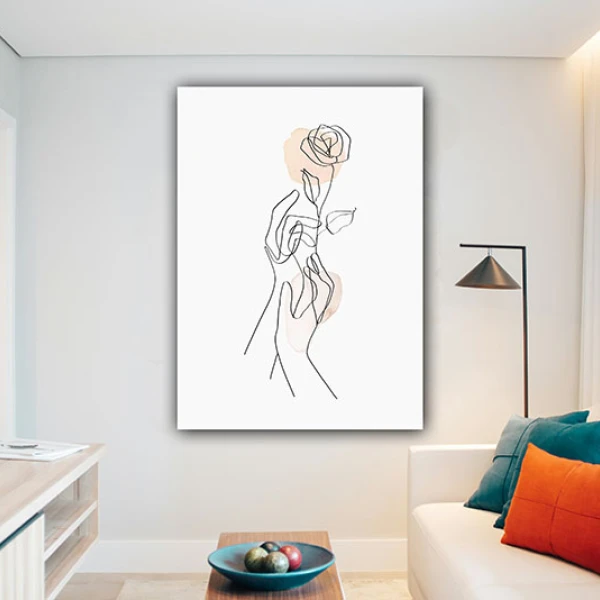 Tablou One Line Art - Tăceri Desenate, tablou elegant line art pentru living și birou Tablou One Line Art - Tăceri Desenate, tablou elegant line art pentru living și birou