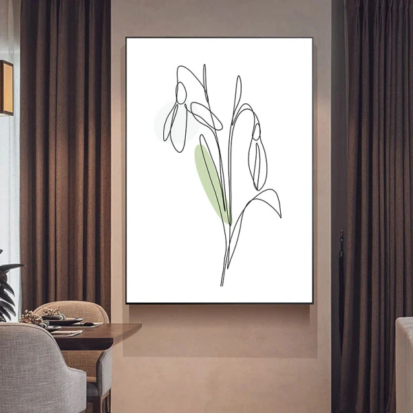 Tablou One Line Art - Primăvara în Contur, tablou modern line art, decor rafinat pentru interior scandinav Tablou One Line Art - Primăvara în Contur, tablou modern line art, decor rafinat pentru interior scandinav