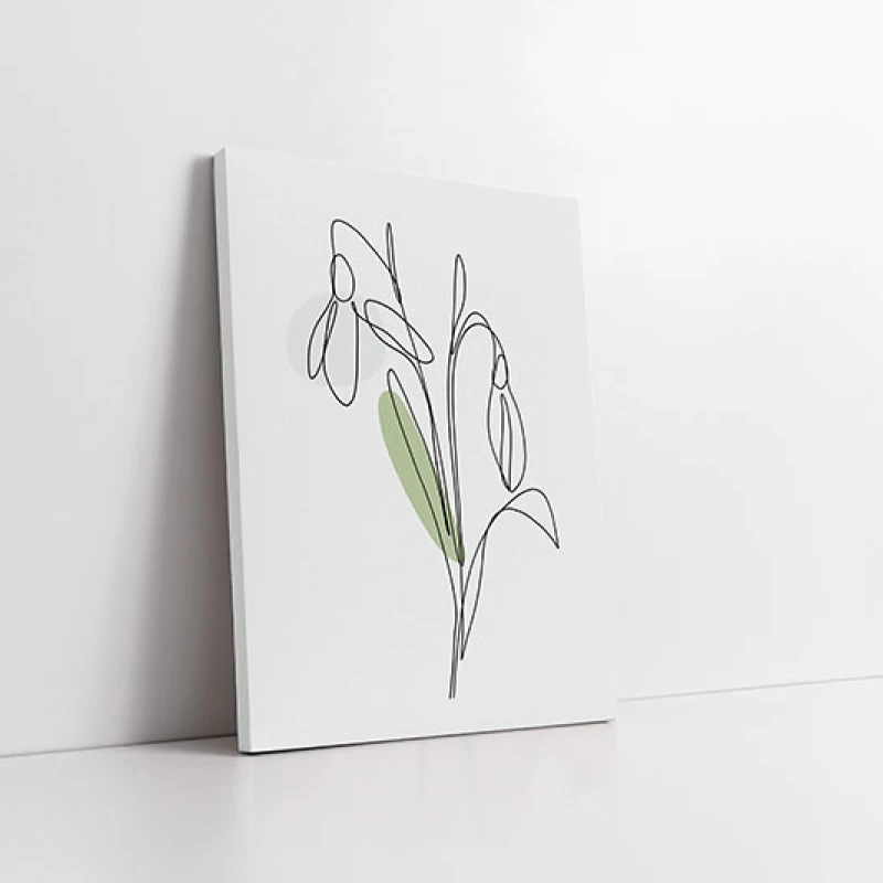 Tablou One Line Art - Primăvara în Contur, tablou modern line art, decor rafinat pentru interior scandinav