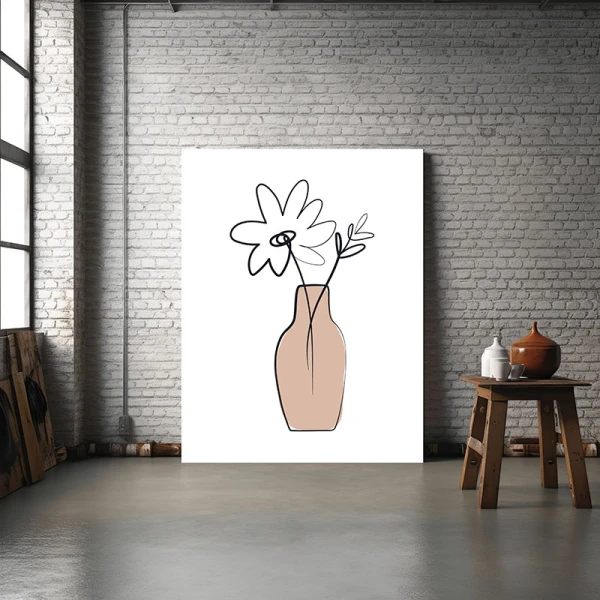 Tablou One Line Art - Unde de Suflet, tablou contemporan premium