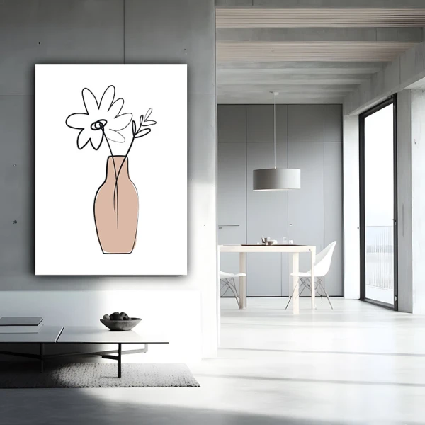 Tablou One Line Art - Unde de Suflet, tablou contemporan premium Tablou One Line Art - Unde de Suflet, tablou contemporan premium