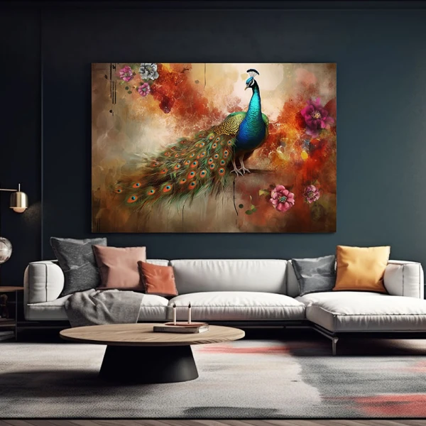 Paun colorat - Tablou Pasari