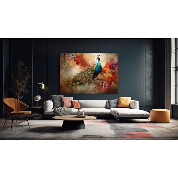 Paun colorat - Tablou Pasari Paun colorat - Tablou Pasari
