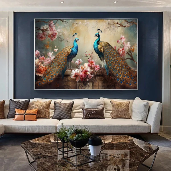 Pauni colorati - Tablou Pasari