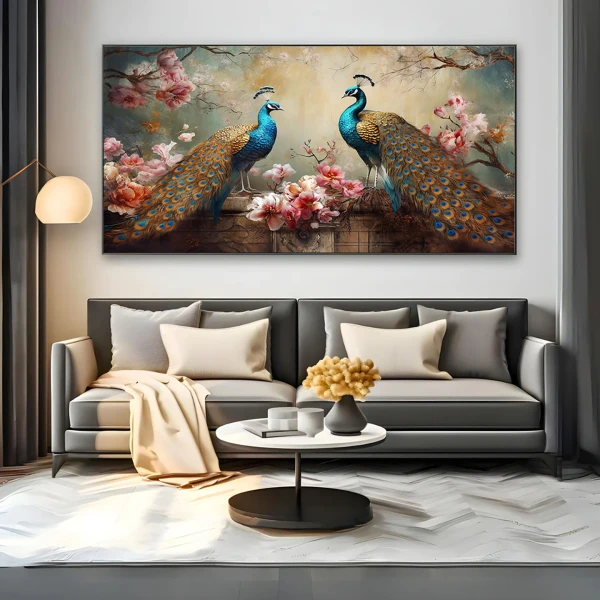 Pauni colorati - Tablou Pasari