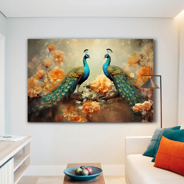 Pauni colorati - Tablou Pasari