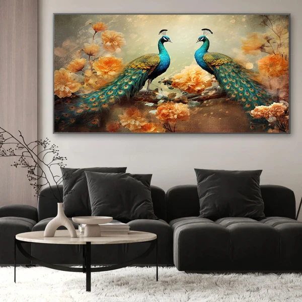 Pauni colorati - Tablou Pasari