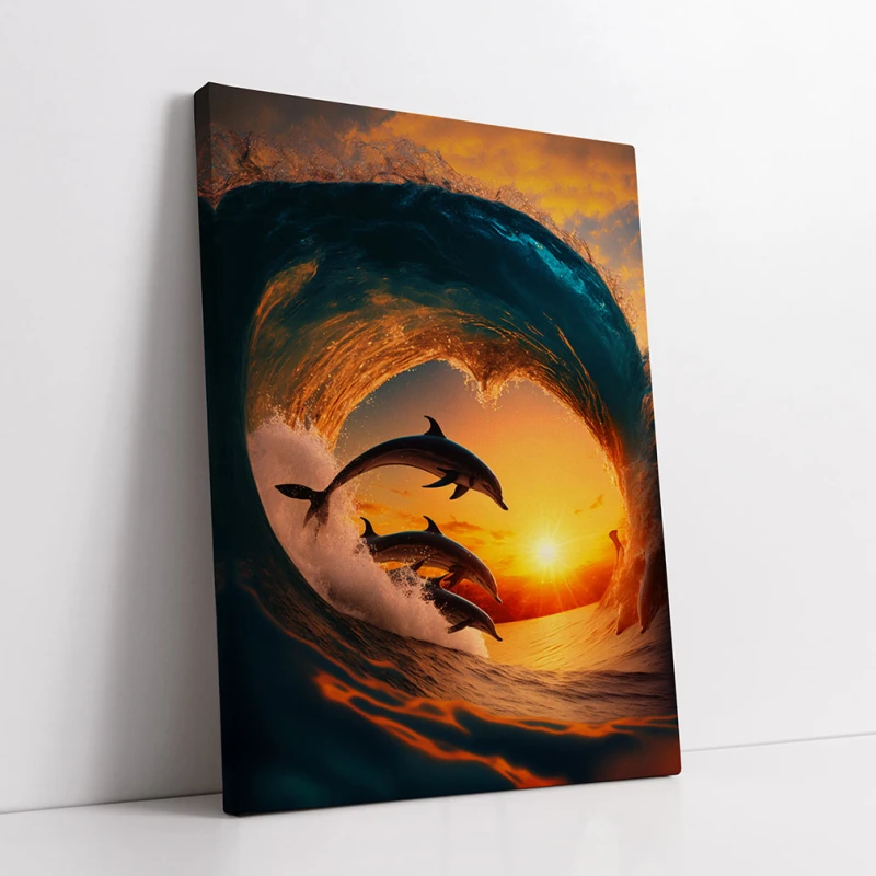 Jocul Valurilor - Tablou Delfini