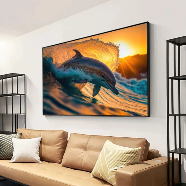 Îmbrățișarea Mării - Tablou Delfini