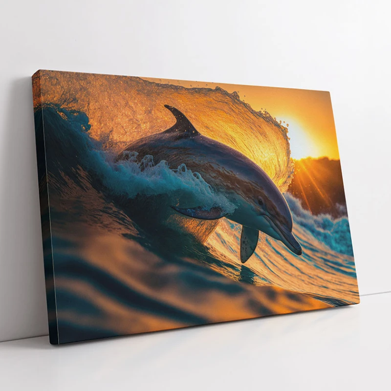 Îmbrățișarea Mării - Tablou Delfini